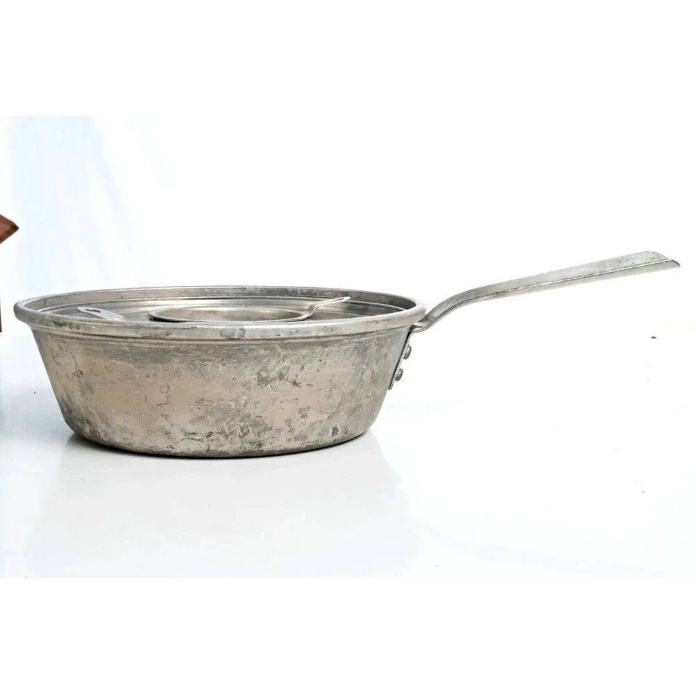 Vintage Wear-Ever Aluminum Egg Poacher Pan No 2422 With Inserts And Lid USA Made